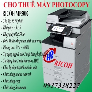 Dịch vụ cho thuê máy in Ricoh MP5002 tại KCN Tân Đông Hiệp B